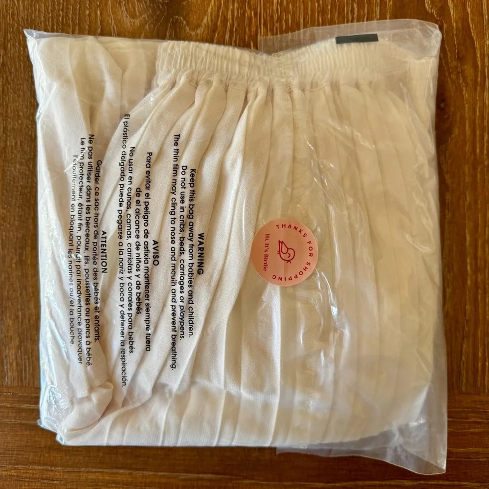 NIP cream colored pleated mid-calf length skirt M - Picture 5 of 9